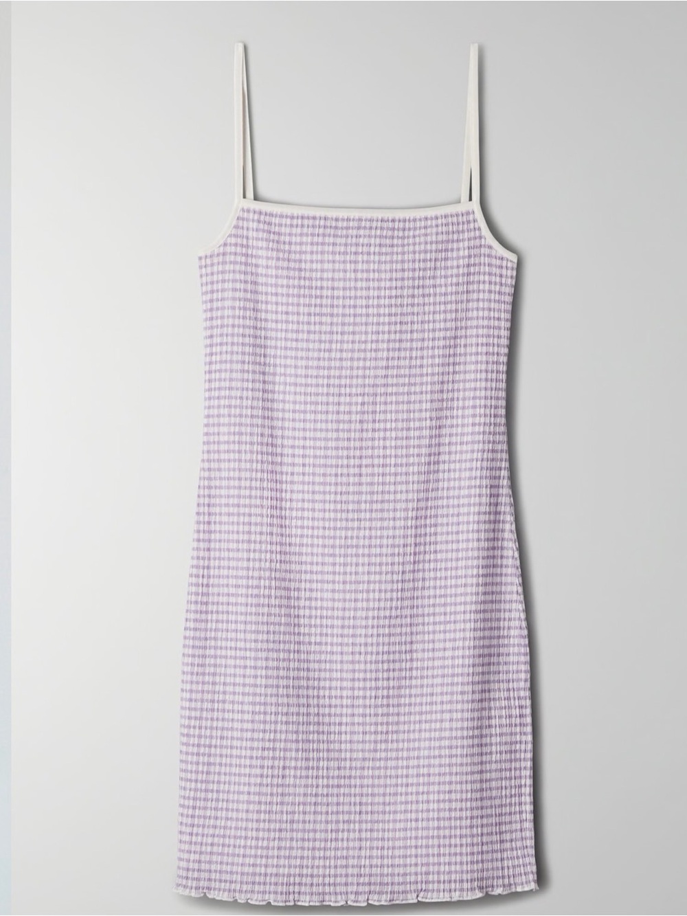 NWT! Aritzia Lilac Gingham Slip Dress with White Straps size S